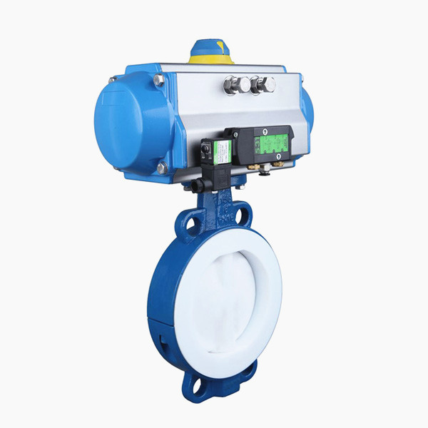 D671F46氣動襯氟對夾蝶閥