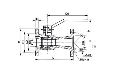 QJ41M不銹鋼高溫球閥結(jié)構(gòu)圖 Q41M不銹鋼高溫球閥(圖1)