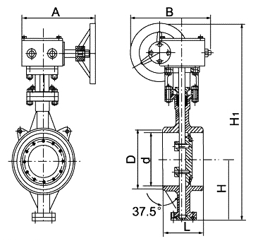 D363對(duì)焊三偏心蝶閥(圖1) D363對(duì)焊三偏心蝶閥(圖1)
