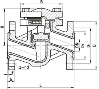 H41F46升降式襯氟止回閥(圖1) H41F46升降式襯氟止回閥(圖1)