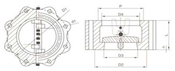 凸耳對(duì)夾式止回閥(圖1) 凸耳對(duì)夾式止回閥(圖1)
