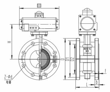 氣動(dòng)法蘭襯氟蝶閥(圖1)
