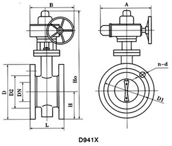 D941X電動襯膠法蘭蝶閥(圖1) D941X電動襯膠法蘭蝶閥(圖1)