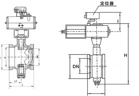 VQ677F氣動(dòng)V型對夾球閥(圖1) VQ677F氣動(dòng)V型對夾球閥(圖1)
