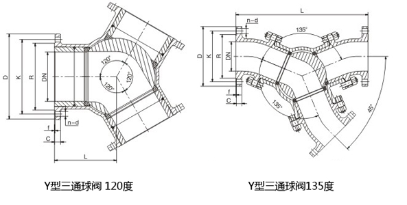 電動(dòng)120度Y型三通球閥(圖1) 電動(dòng)120度Y型三通球閥(圖1)