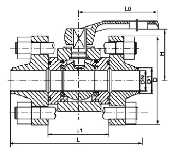 Q941N電動高壓法蘭球閥(圖1) Q941N電動高壓法蘭球閥(圖1)