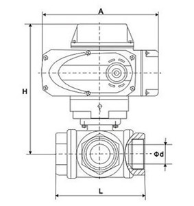 Q915F電動螺紋三通球閥(圖2)