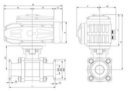 Q981F電動三片式卡箍球閥(圖1) Q981F電動三片式卡箍球閥(圖1)