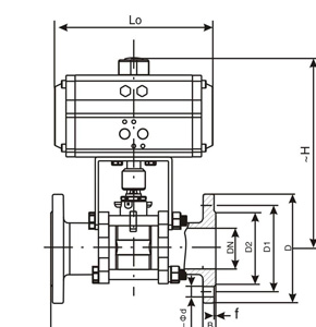 電動三片式法蘭球閥(圖1) 電動三片式法蘭球閥(圖1)